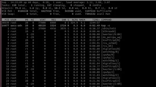 "top -c" command results