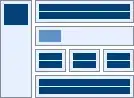 The 'Top Row' uses horizontal alignment for the web parts. SP 2010 GIF for Web Part Page Layout Template: "Left Column, Header, Footer, Top Row, 3 Columns"