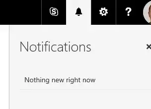 Office 365 notification area