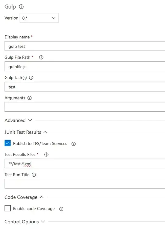 VSTS gulp test settings