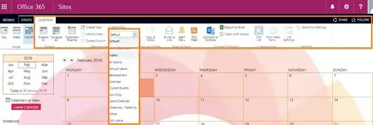 view option and calendr ribbon