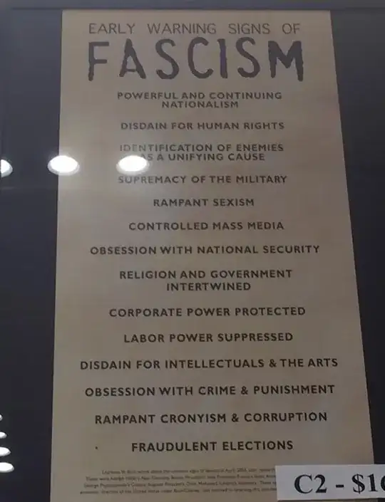 all the text in the question, plus "fraudulent elections". Price tag cut off, 10 something dollars