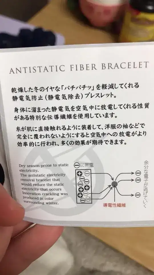 antistatic fiber bracelet scientific explanation