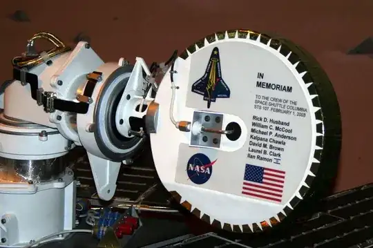 Memorial to Columbia, placed on Mars Rover