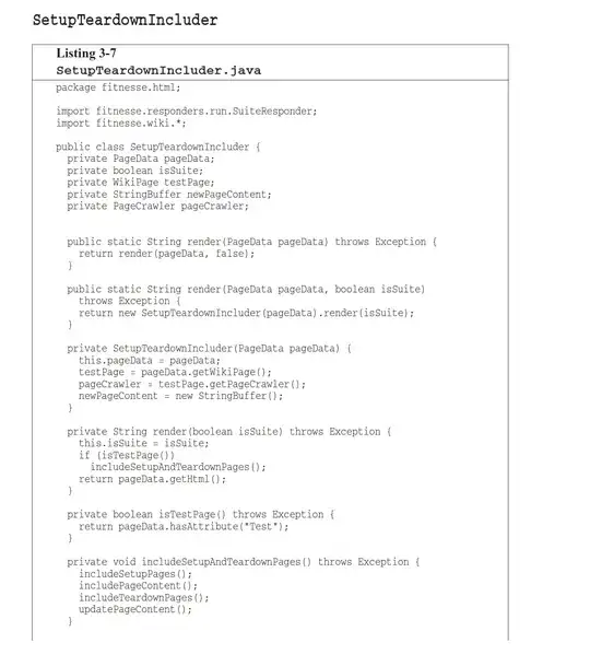 first part of a code listing