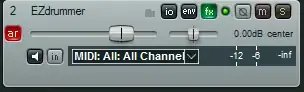 EZDrummer in REAPER track