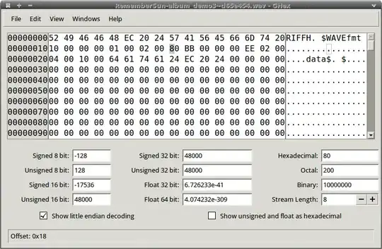 48k sample rate in RIFF head