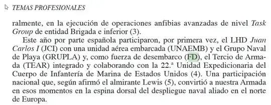 *mención a fuerzas de desembarco*