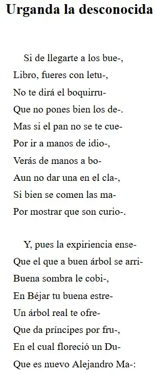 comienzo del Laudo de Urganda la Desconocida