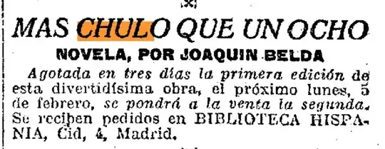 Más chulo que un ocho, agotado