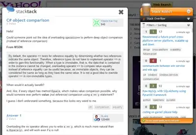 Full page with question viewer and StackTack