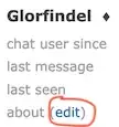 chat profile with edit link