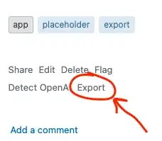 Export button
