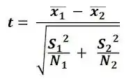 t-test formula