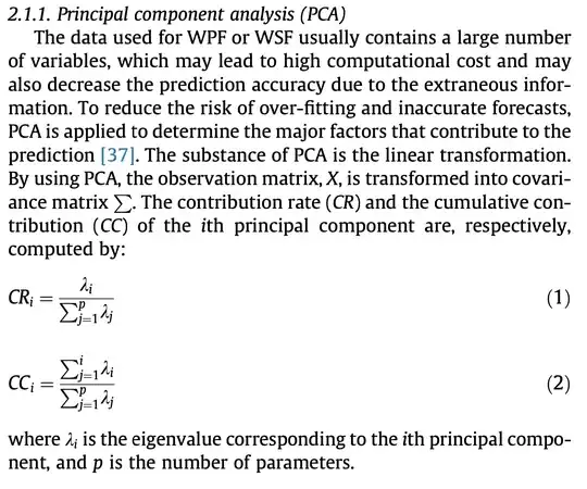 PCA feature selection section of the article