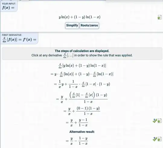Example of deriving cost function of sigmoid activation in logistic regression