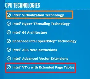 list of cpu technologies