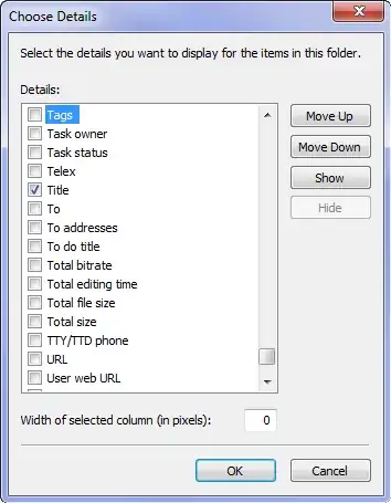 Example of Windows Explorer details column selection UI