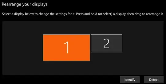 Screen 1 (Laptop) is much bigger than screen 2