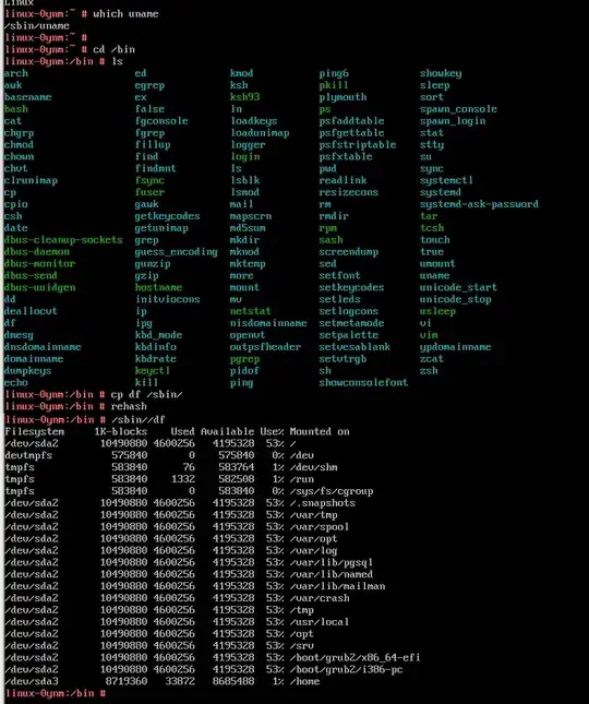 Screenshot of the terminal, continued with the next commands