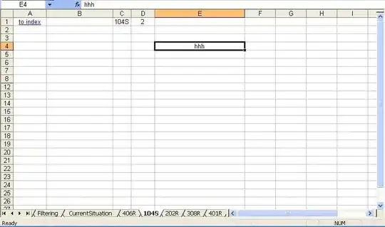 the linked cell E4 in sheet 104S
