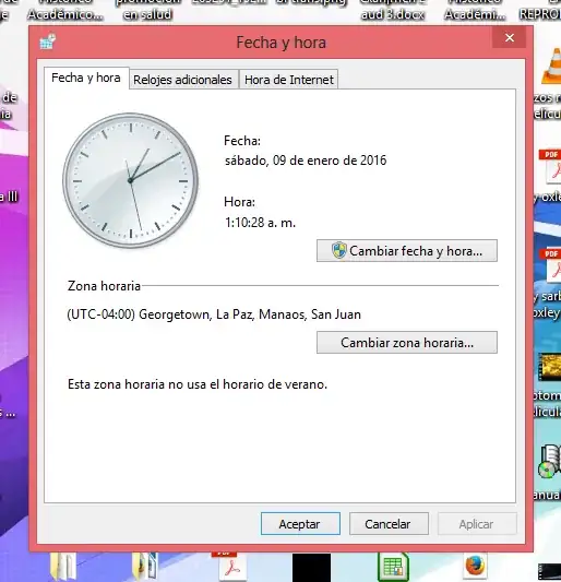 capture of my utc configuration