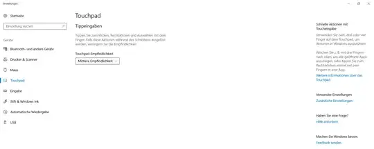 Touchpad disable not available in Windows 10