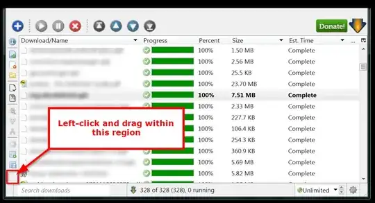 Where to left-click and drag