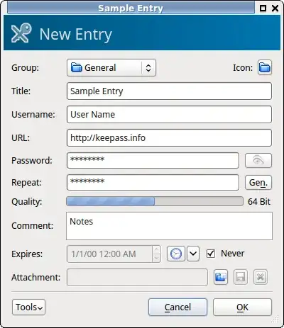 KeePassX 0.4 view entry