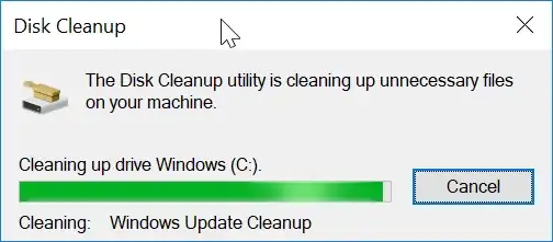 Disk Cleanup in progress
