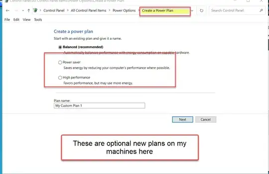 Windows Power additional plans
