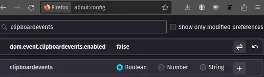 screenshot of a Firefox about:config value