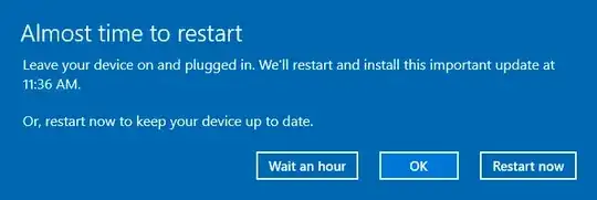 Windows Update warning