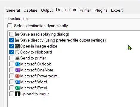 Destination Configuration