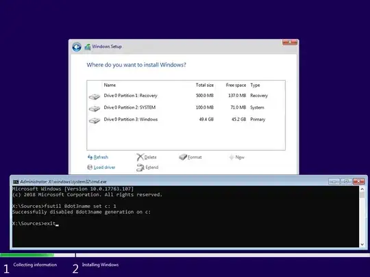 Command Prompt in Windows installer