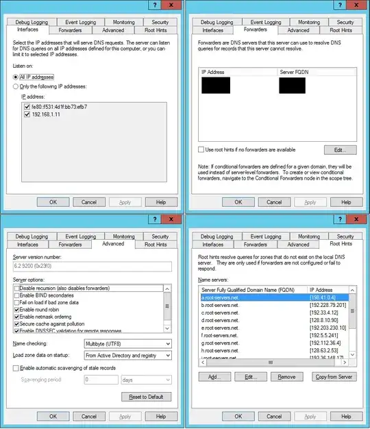 DNS server properties