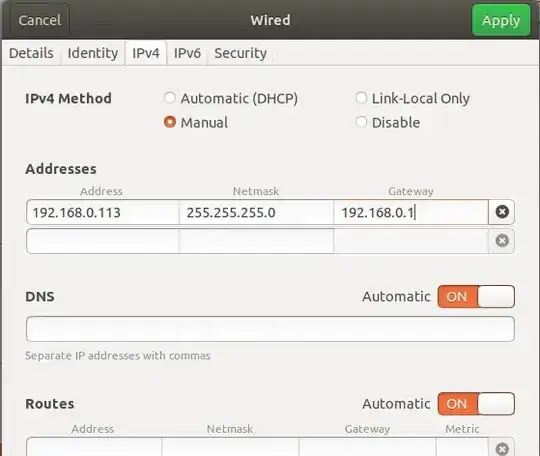 Ubuntu Wired Network Settings