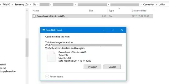 Screenshot of Item Not Found error message