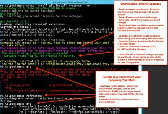 Shows Upgrades / PATH changes / refreshenv