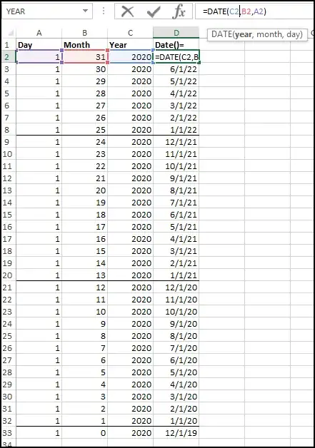 screenshot of results