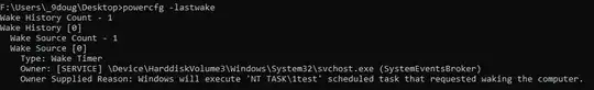 screenshot of powercfg -lastwake2