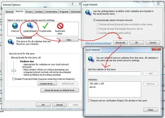 Changing Internet Options screenshot