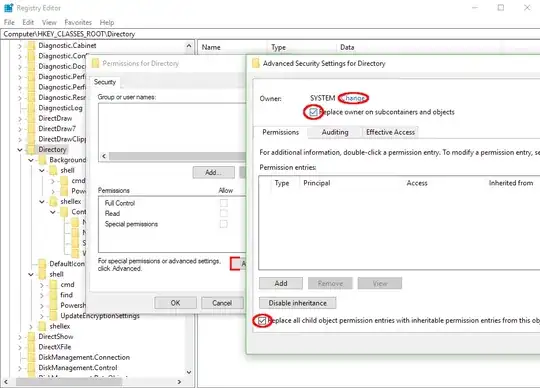 Registry Permissions and Ownership setting