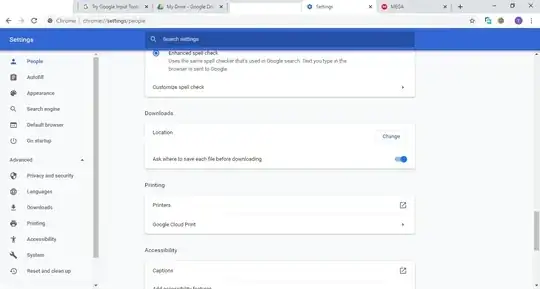 chrome download setting