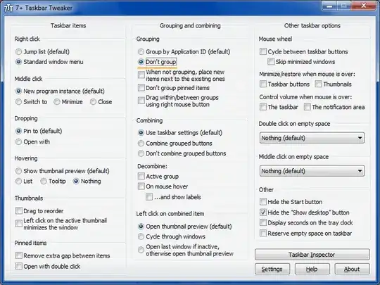7+ Taskbar Tweaker will forcibly decombine taskbar items