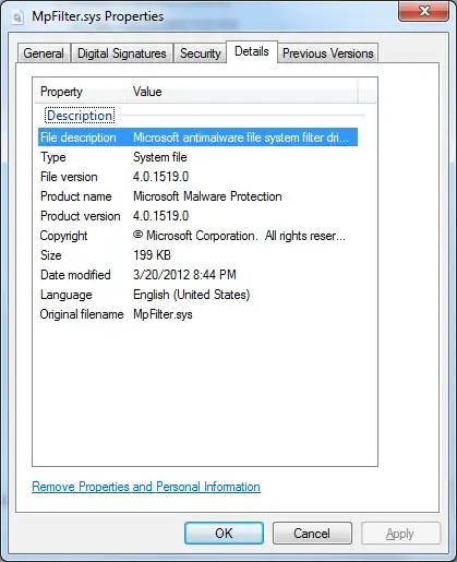MpFilter.sys properties dialog