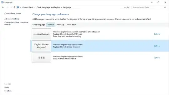 Removing English as input language