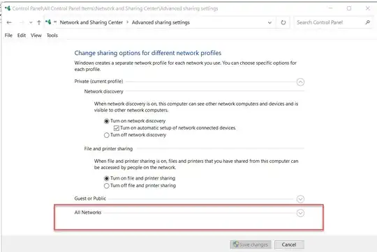 First screen and click on all networks