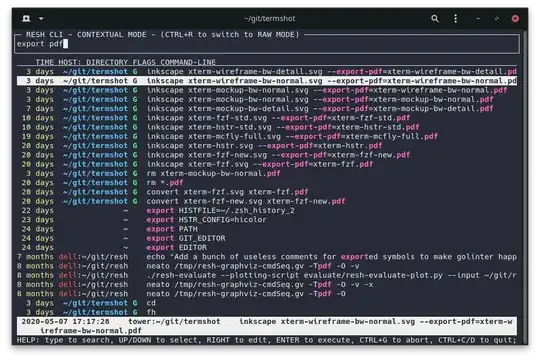 screenshot of the search application