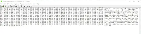 Hex editor output
